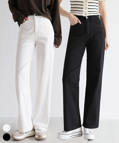 [딱맞진No.15] 3D입체 인밴딩 스판 와이드 팬츠_264744 - 상품 이미지