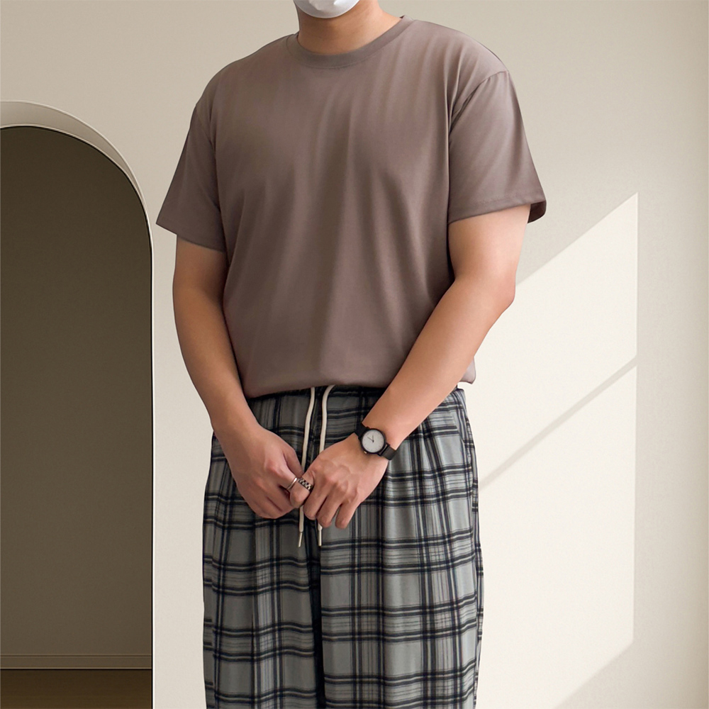 쿨링티셔츠 수피마 오버핏 목안늘어나는 비침없는 무지 반팔티 - 상세 이미지 4