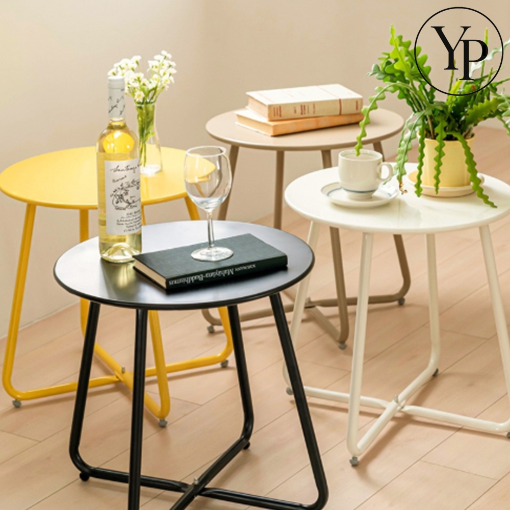 빈티지 미니 라운드 조립식 철제 거실 침실 사이드 테이블 보조 협탁 식탁