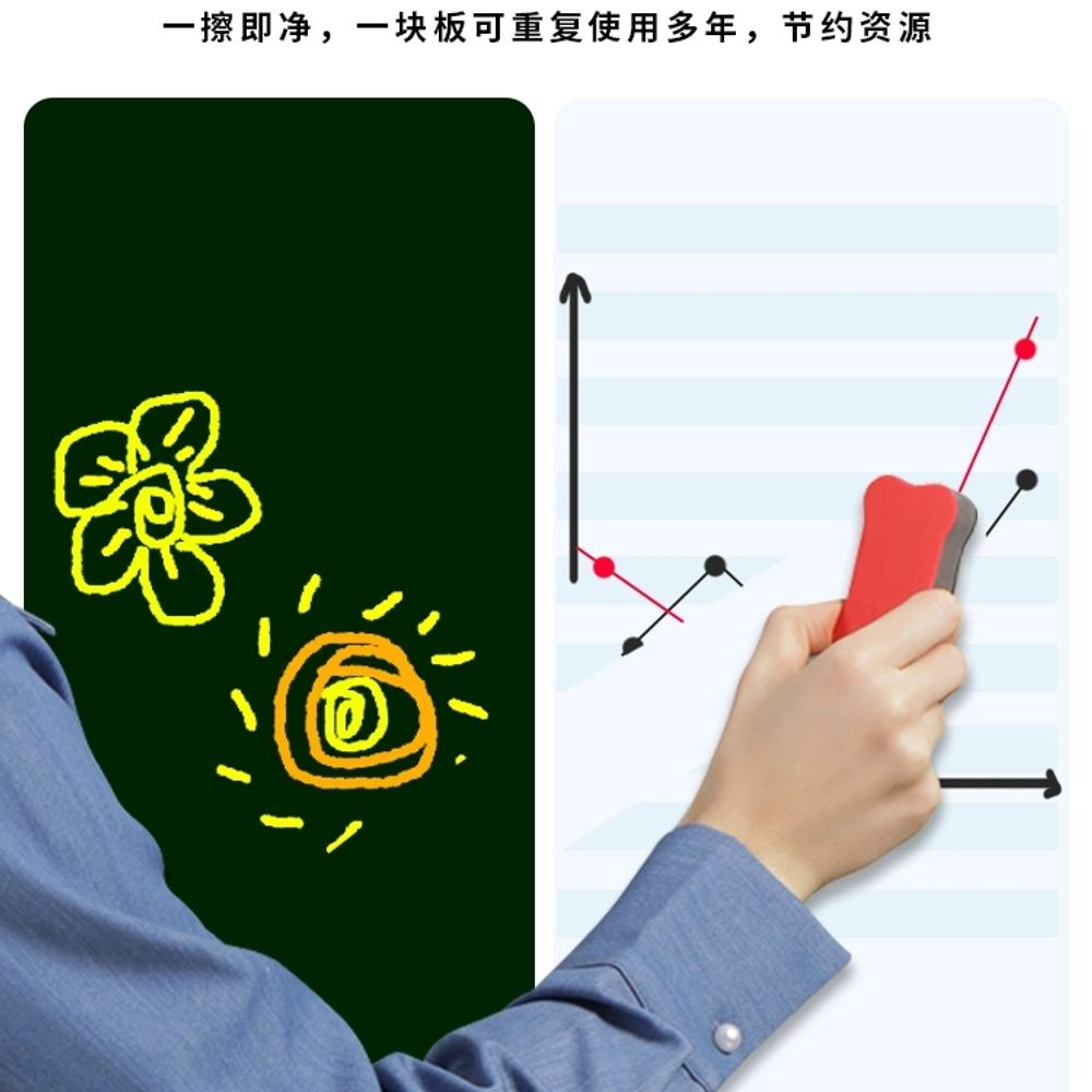접이식 화이트보드 미니 이동식 사무실 칠판 F. 4863 파란색의 양면 흰색과 녹색 일반 - 상세 이미지 3
