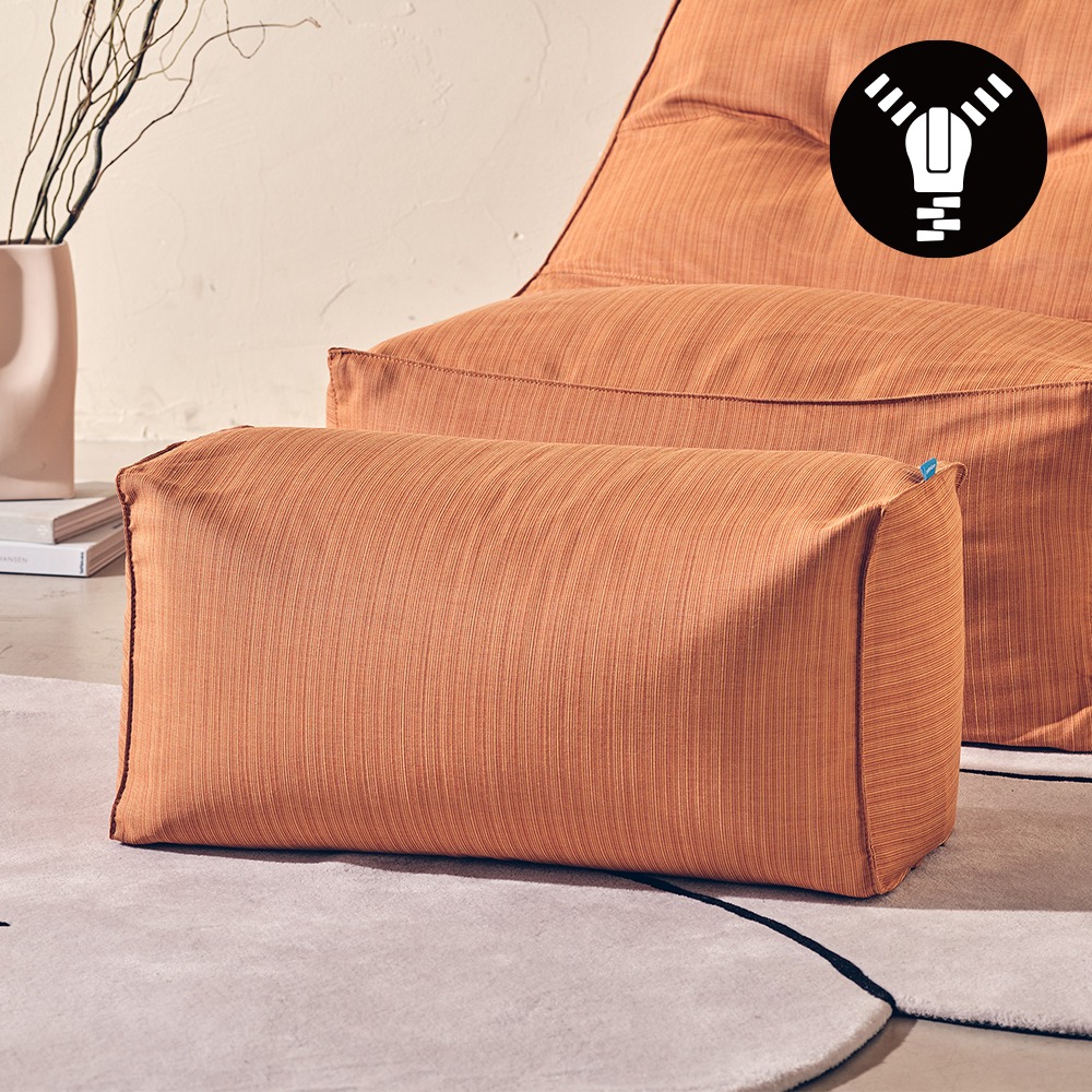 [빈백커버] 폴리몰리 리조트 사각 풋스툴 빈백 실내외 겸용 겉커버 (충전재 불포함)