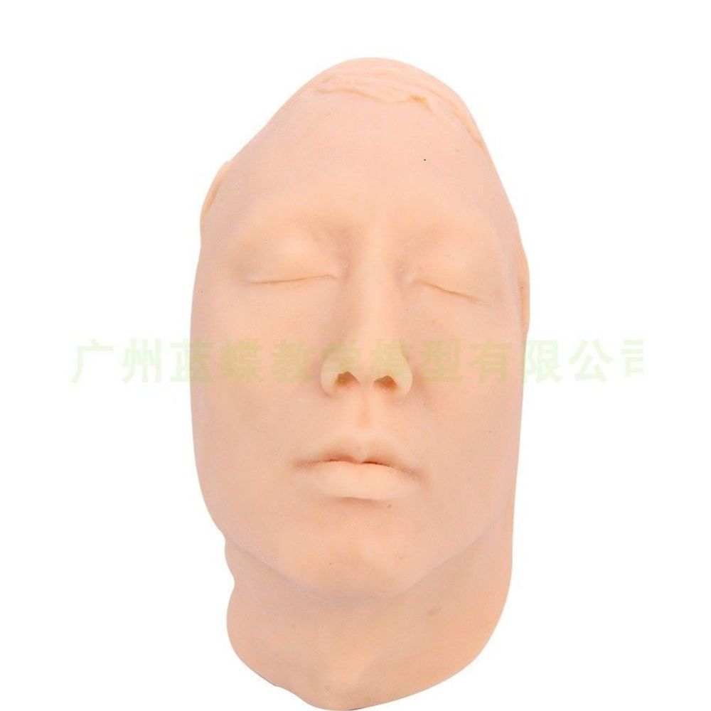 실리콘 얼굴 모형 실습 교육용 마사지 얼굴모형 A. 남성 실리콘 머리 몰드내부에 뼈 포함 - 상품 이미지