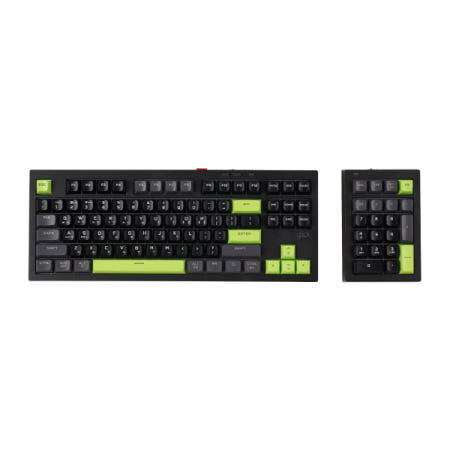 지클릭커 사일런스M 멀티포지션 WK87+NK21 키패드 무선 키보드 Poker Green