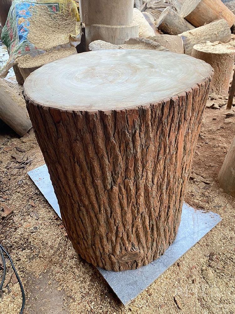 원목 스툴 통나무 녹나무 디자인 의자 나이테 인테리어 높이 약 40cm 직경 35-39CM - 상세 이미지 5
