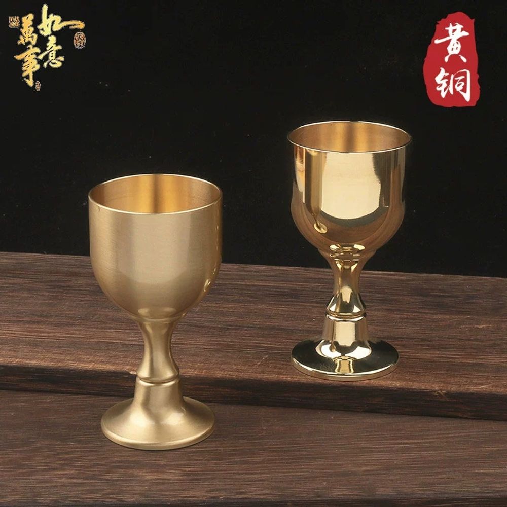 와인 소주 황동잔 감성 동동주 선물 황동 순동 술잔 엔틱 A. 큰 황동 잔 하나 - 상세 이미지 4