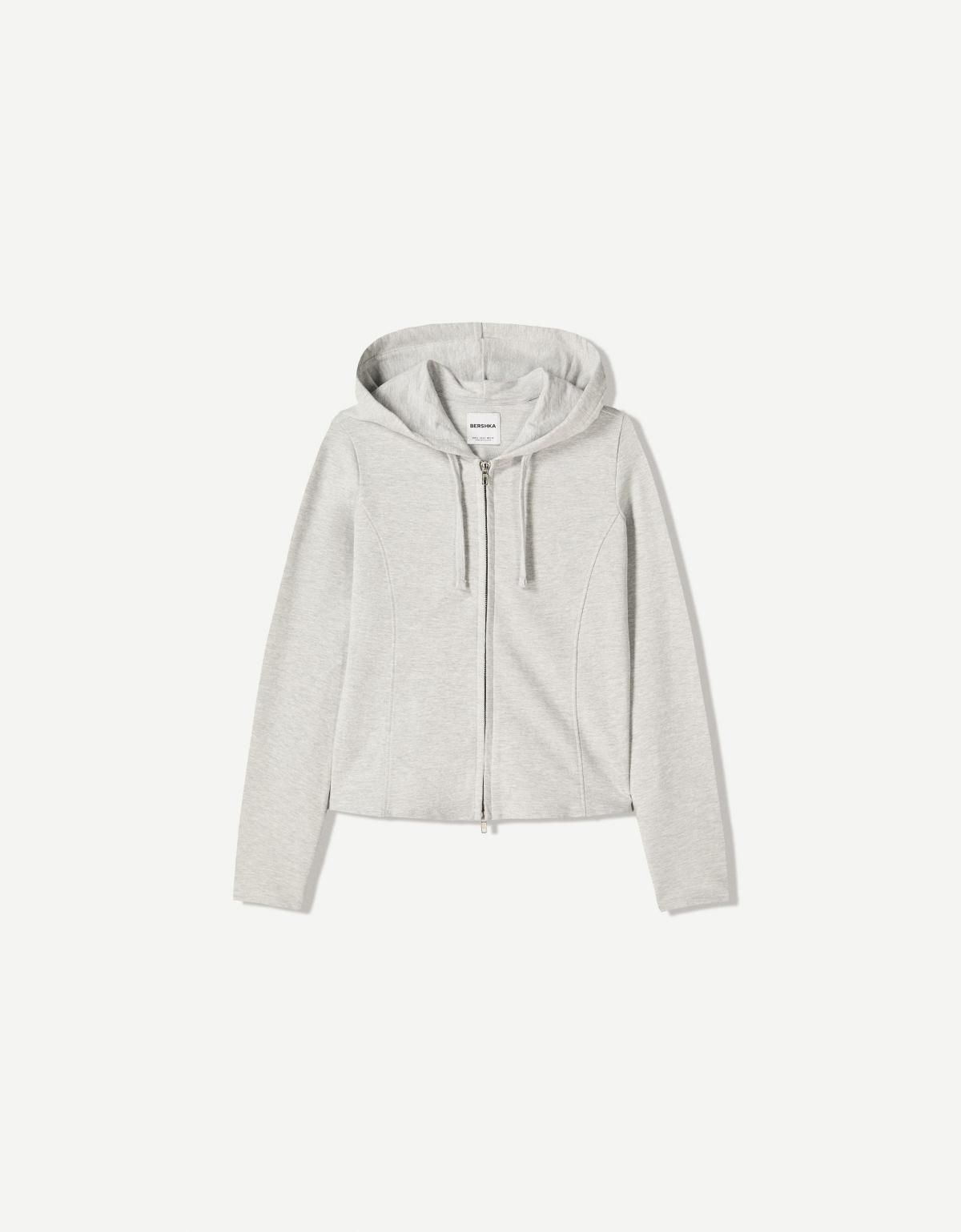 버쉬카 베이직 라이트그레이 집업 후드티 7004/478 GREY - 상품 이미지