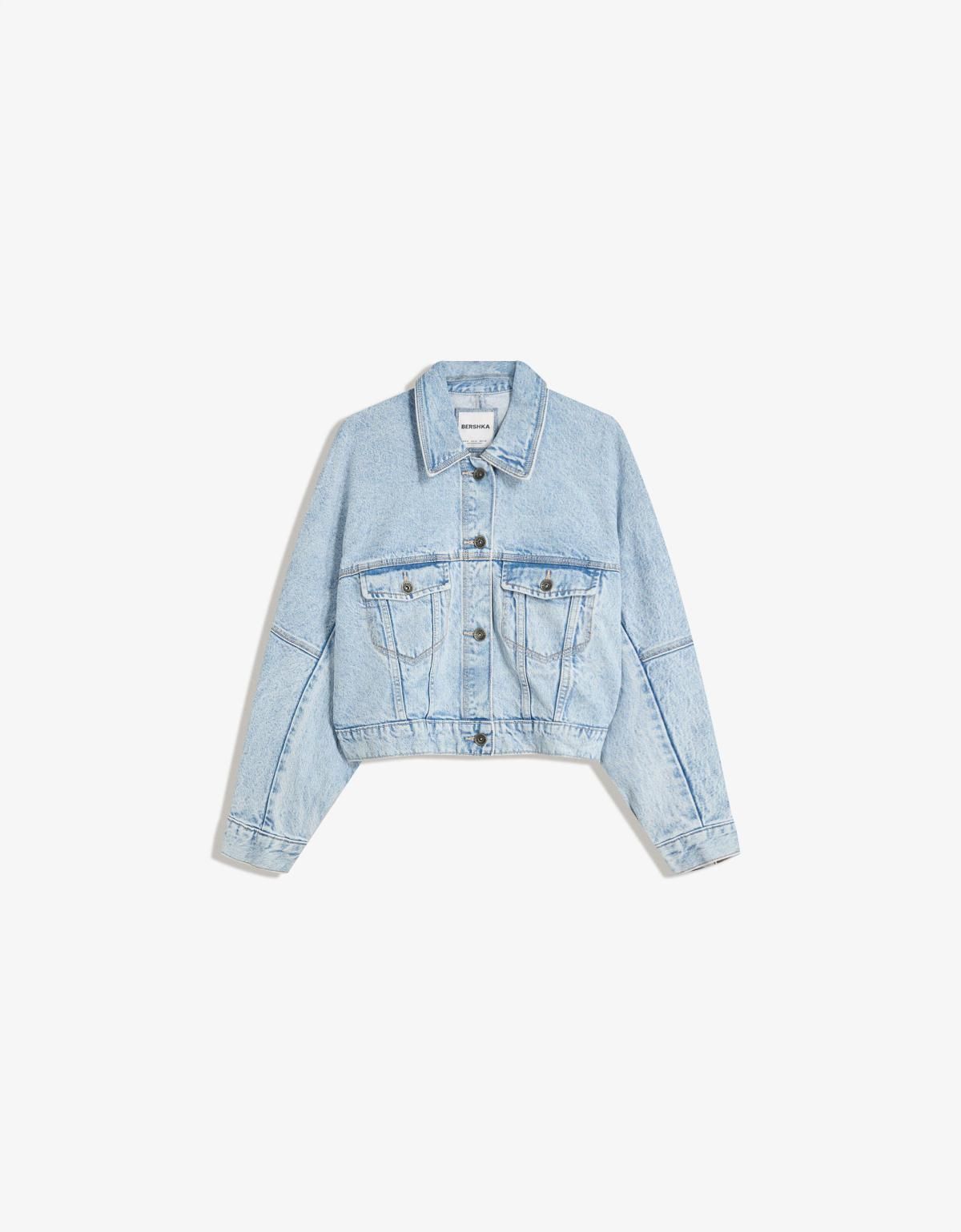 버쉬카 연청 크롭 데님 재킷 6585/352 LIGHT BLUE - 상품 이미지