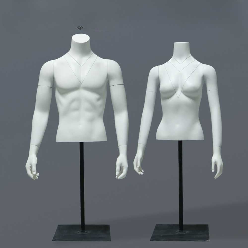 상반신 마네킹 3d 입체 누끼 촬영 촬영용 A. 백인 남성 모델  실버 스퀘어 플레이트 - 상품 이미지