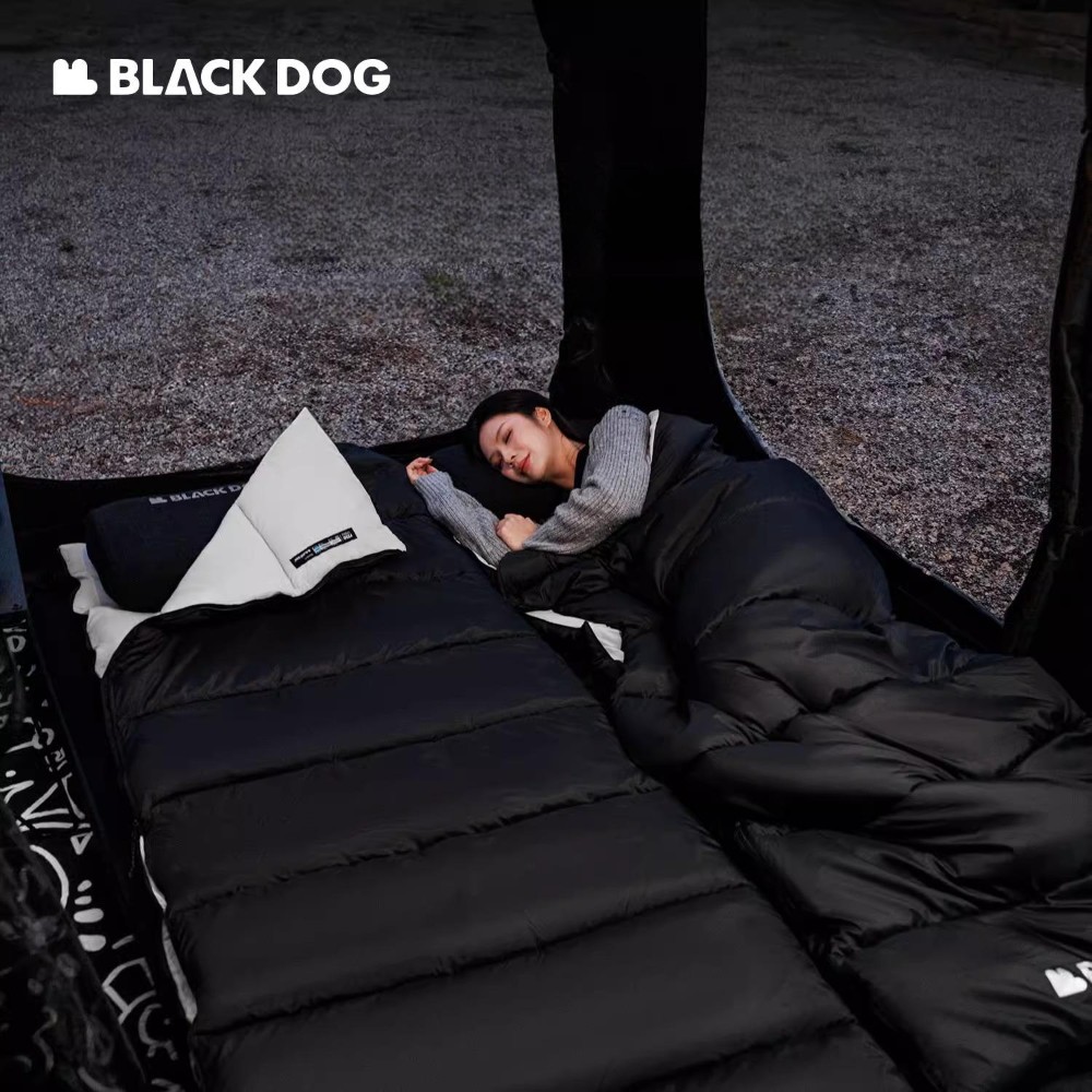 BLADOG 아웃도어 캠핑침낭 동계침낭 다운침낭 겨울침낭 경량침낭 백패킹침낭 야경 블랙-1.8kg