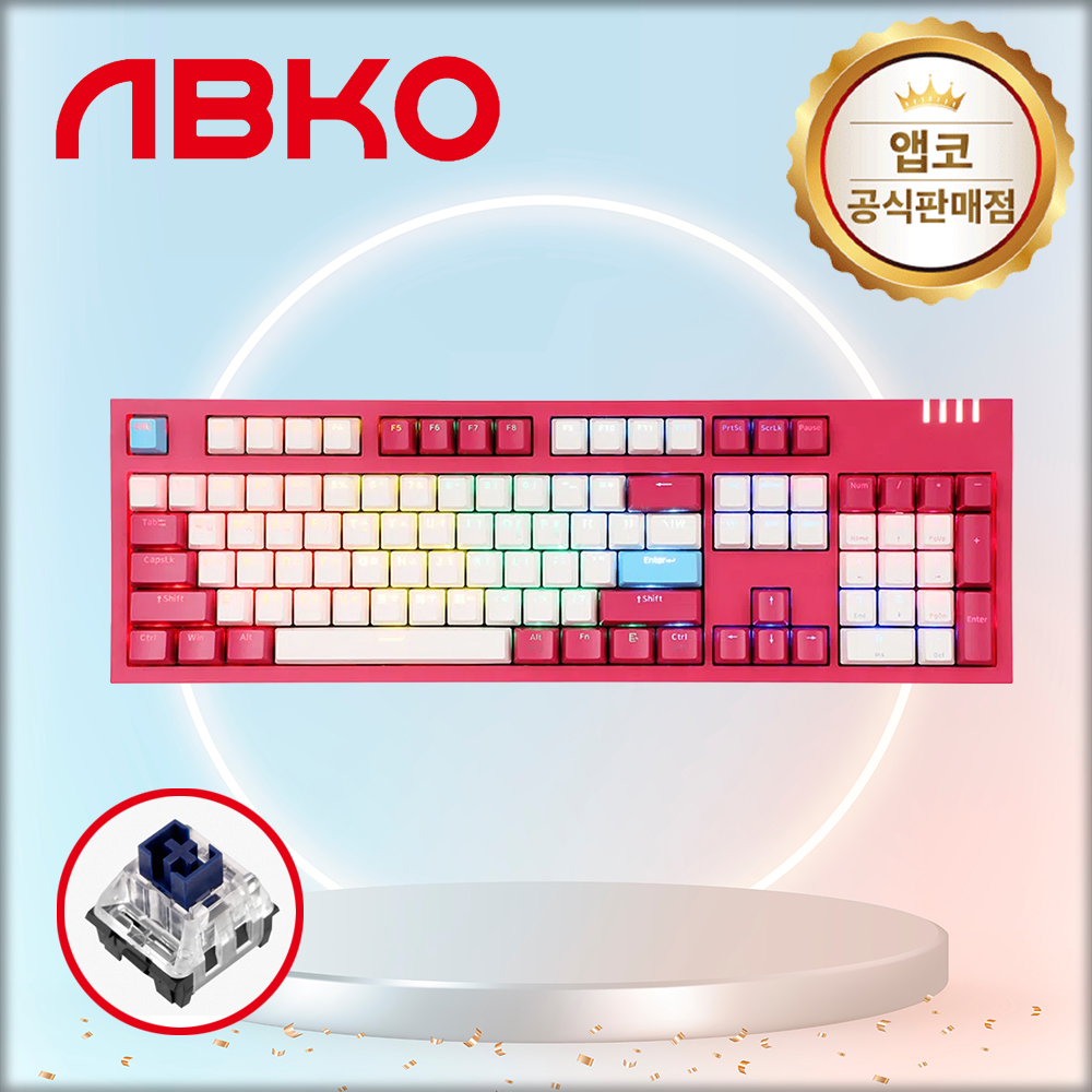앱코 K660P 프리미엄 카일광축 무빙 LED 게이밍 기계식 키보드 마젠타, 클릭, 40g