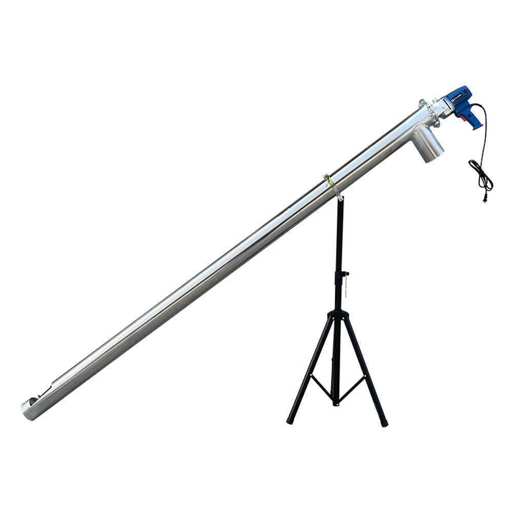 곡물 이송기 스텐 강관형 곡식 운반 이동식 장비 장치 1.5m 중심축+지지대 114mm - 상품 이미지