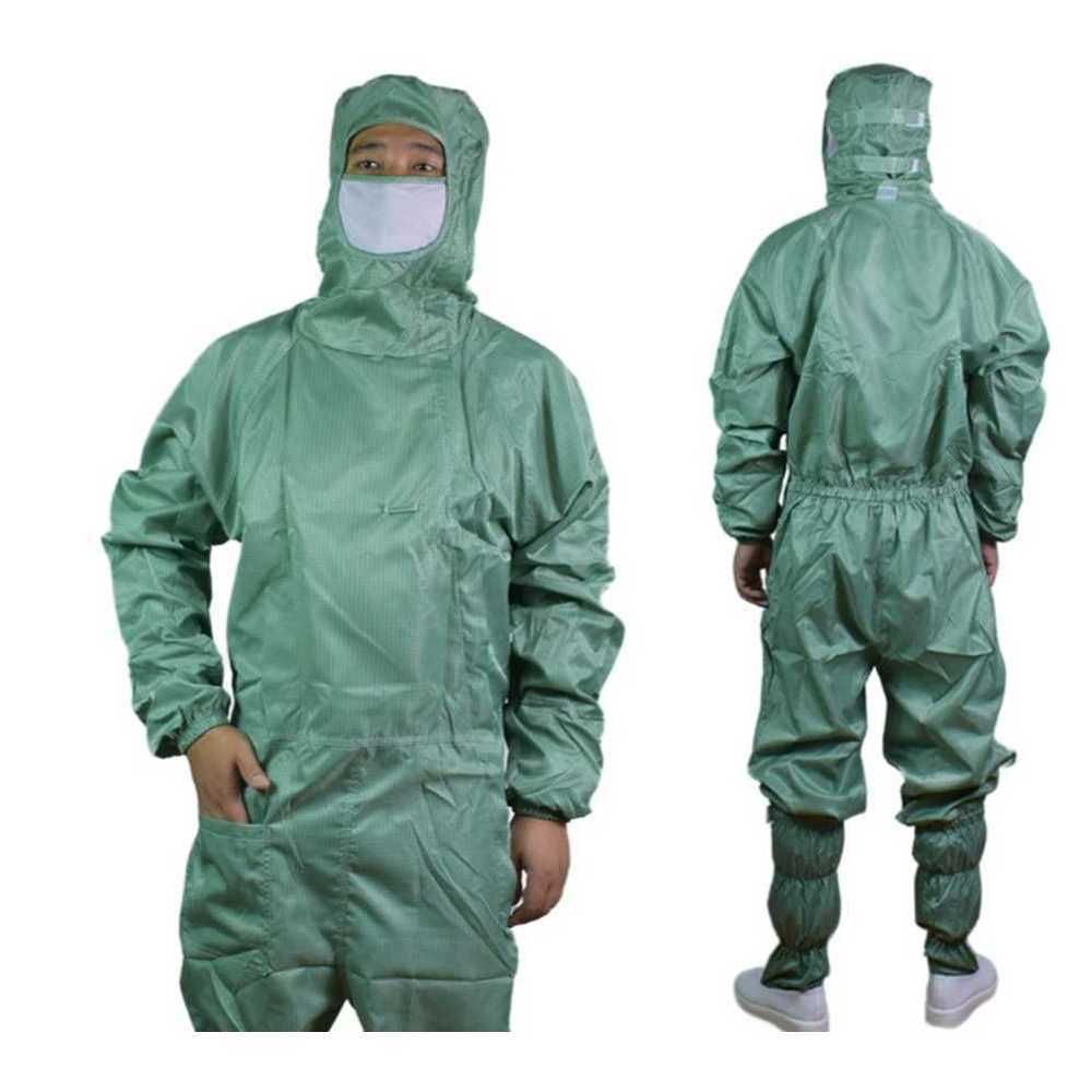 방진복 실험실 보호복 산업용 제전복 방제복 정전 A. 5XL, A. 과일 녹색 레벨 100 - 상품 이미지
