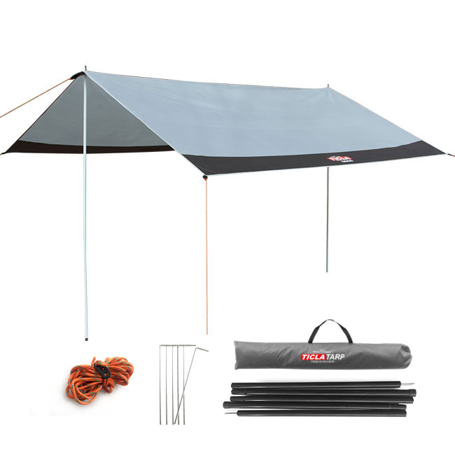 빈슨메시프 티클라 렉타 타프 풀구성 차박 캠핑 타프스크린 그늘막 300x300cm, 그레이