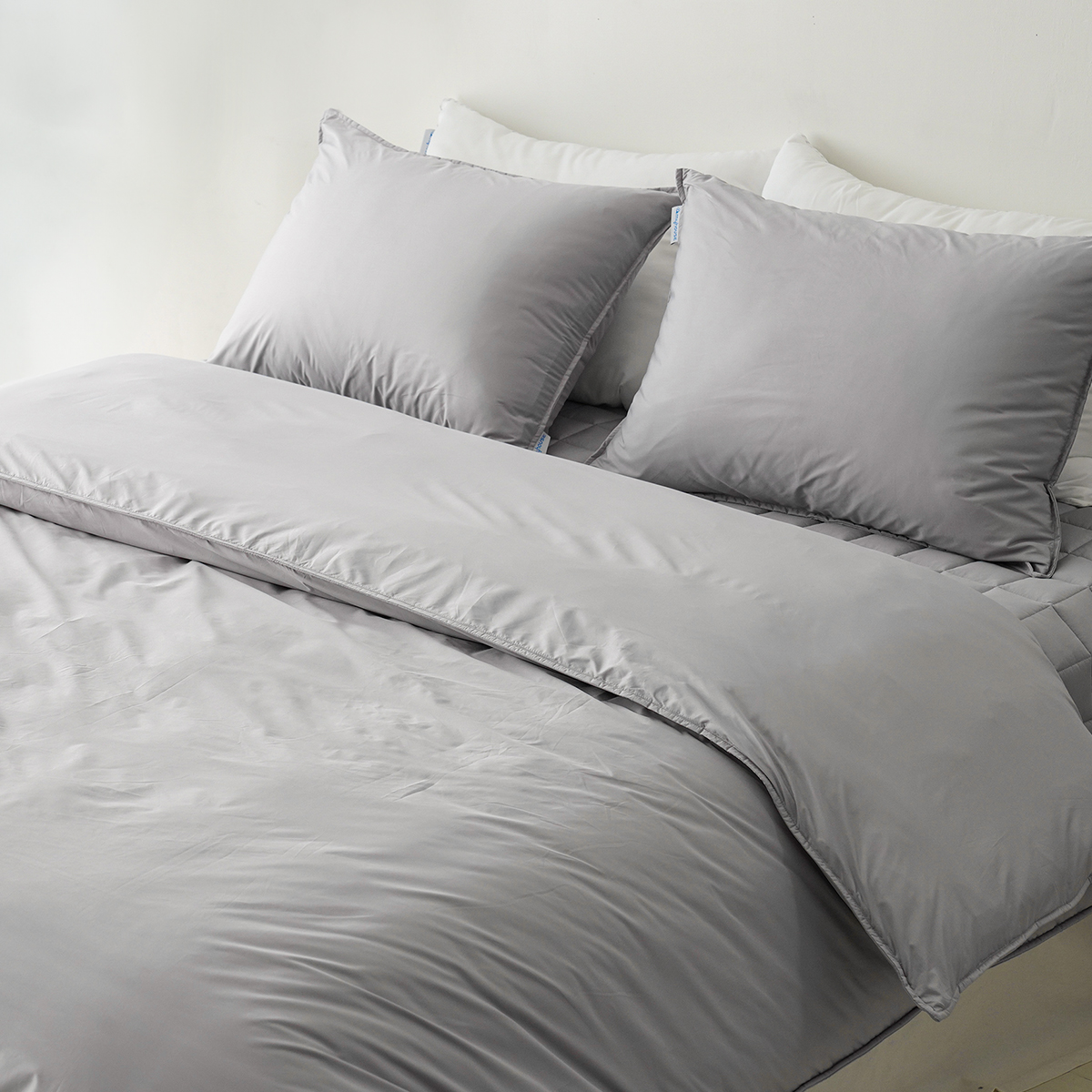 모닝 호텔침구 1인가구 자취방 보들보들 바스락 알러지케어 사계절 이불세트 그레이, LK(라지킹)