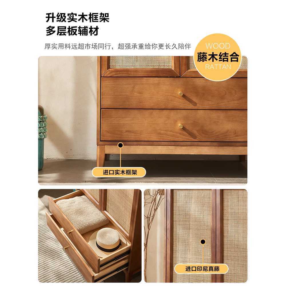 라탄 옷장 엔틱 원목 장롱 등나무 수납장 침실 입본장 2단 이미지 6