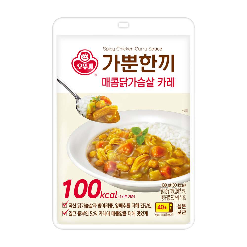 오뚜기 가뿐한끼 매콤닭가슴살 카레 130g - 상품 이미지