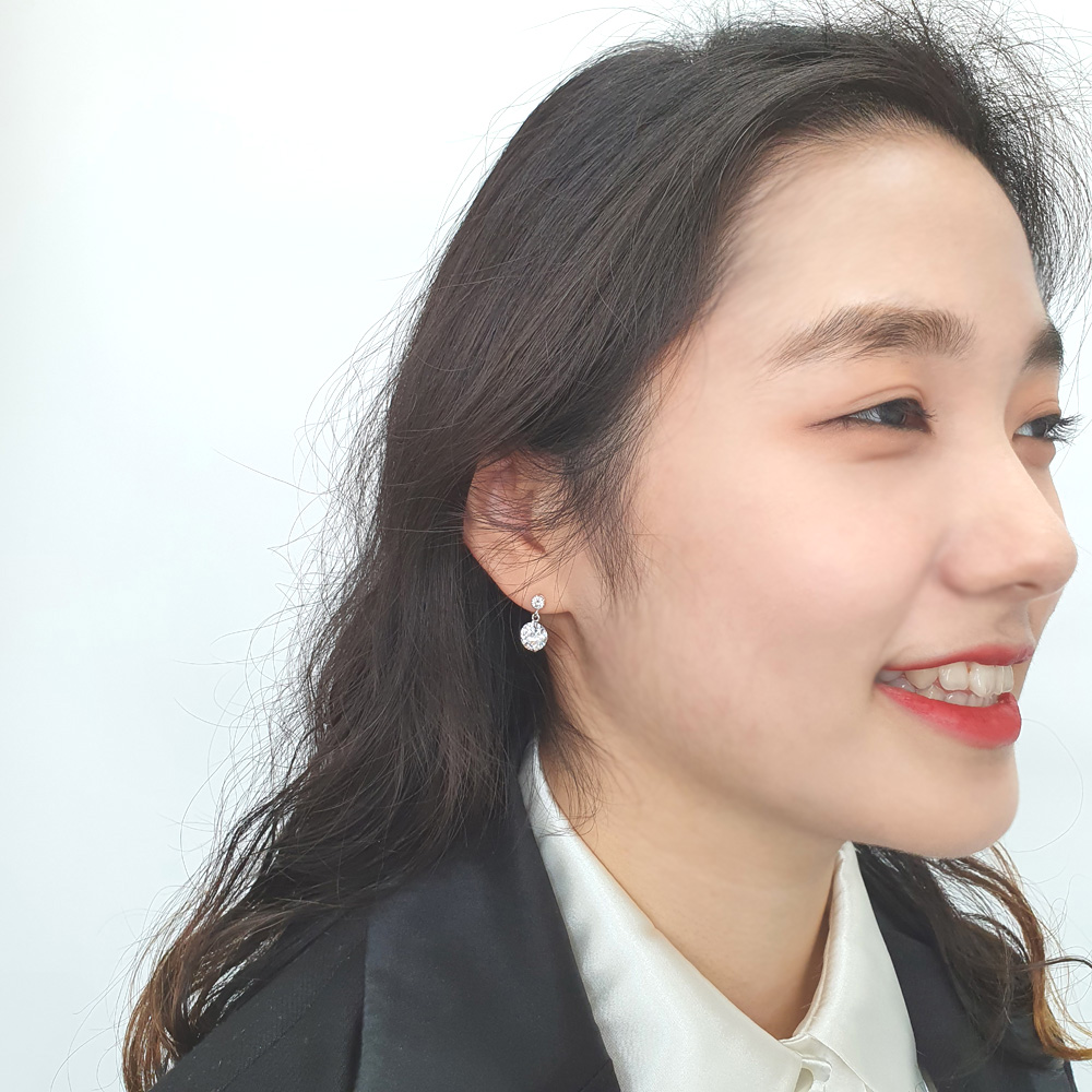 야랑쥬얼리 925실버 큐빅드롭 귀걸이 이미지 8
