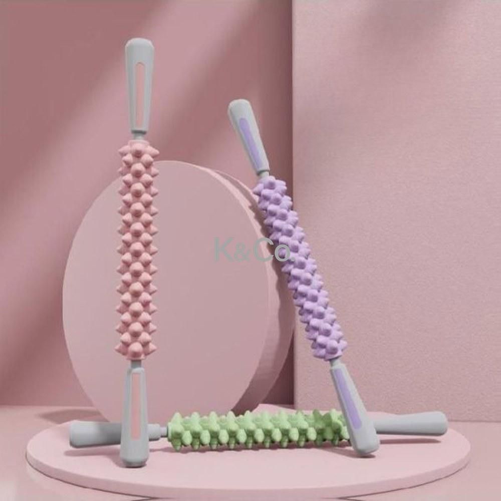 휴대용 스포츠 스트레칭 십자 돌기 경사 손잡이폼롤러 미니 B. 벚꽃 분말 4 휠 - 상품 이미지