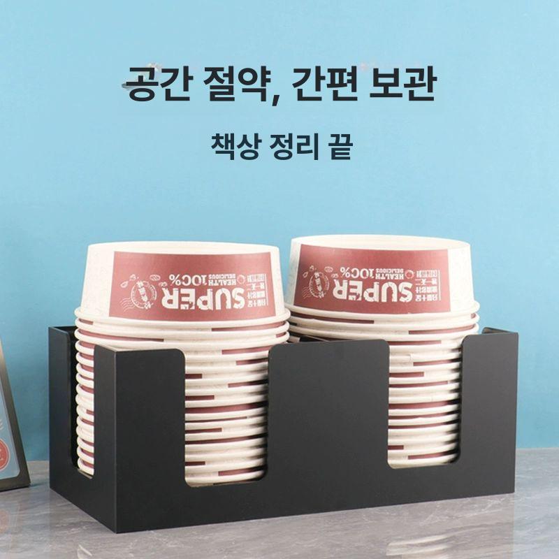 한강 라면용기 정리함 종이 구경 디스펜서 원형 가게 이격 도시락 선반 블랙 아크릴 두꺼운 4MM - 상세 이미지 4