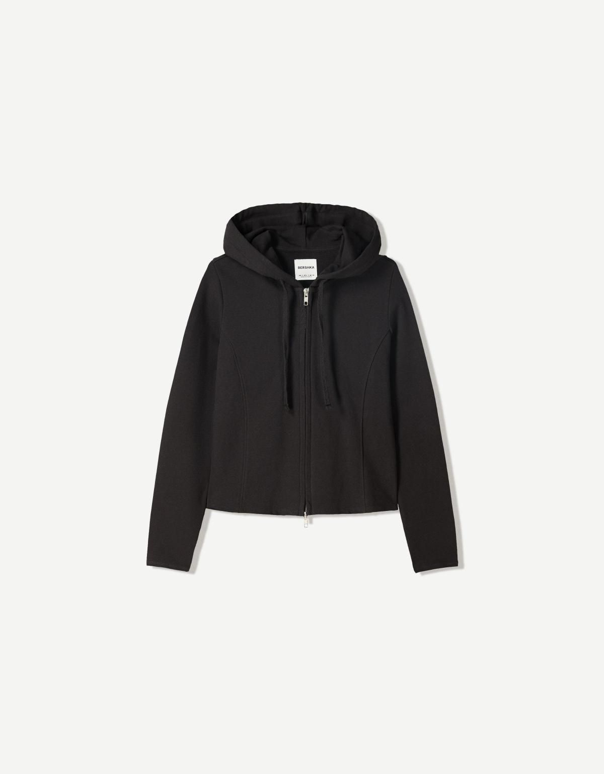 버쉬카 베이직 블랙 집업 후드티 7004/478 BLACK - 메인 이미지