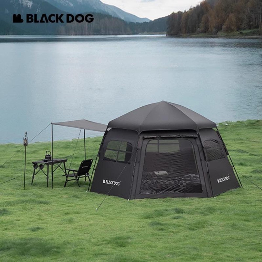 BLADOG 자동 휴대용 원터치 방수 자외선 차단 경량 가족 야외 쉘터 동계 육각형