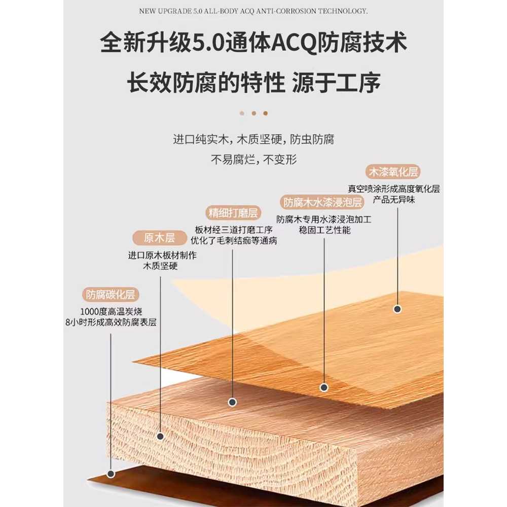 반원 나무벤치 화단 원목 야외 휴식 좌석 긴 의자 - 상세 이미지 5