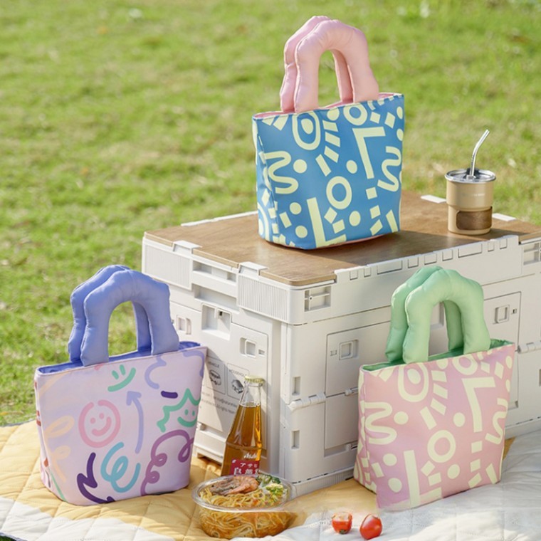 구름 그래비티 보온 보냉 토트백 가방 나들이 소풍 도시락 런치