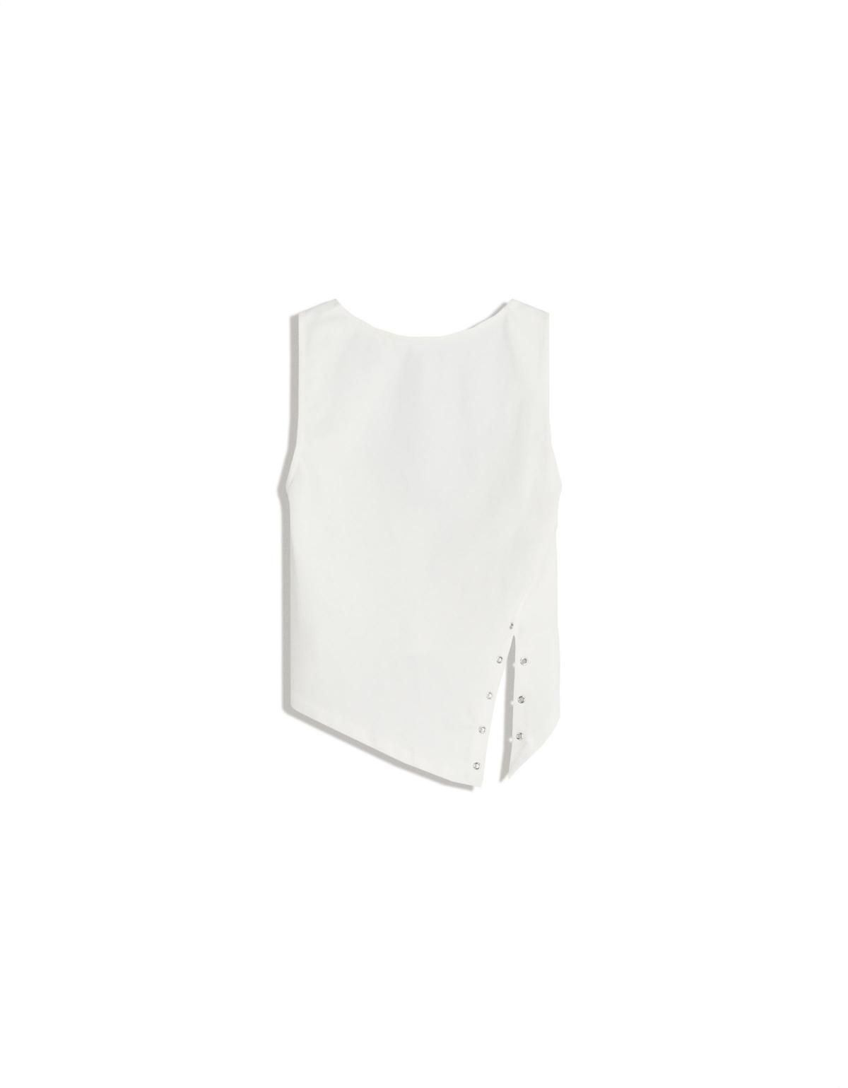 버쉬카 스터드 미니멀 언발란스 민소매 티셔츠 7607/360 OFF WHITE - 상세 이미지 5