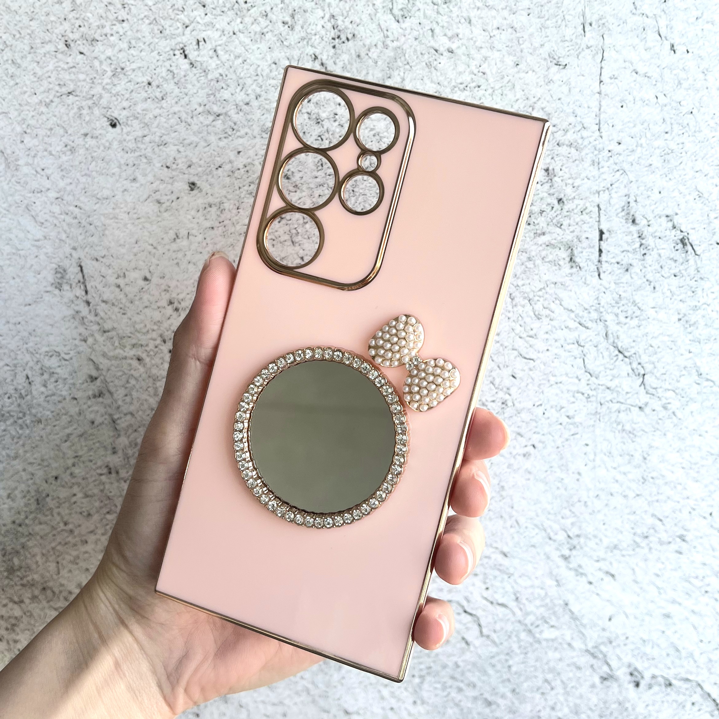 거울 케이스 미러 범퍼 젤리 실리콘 슬림 풀커버 카메라보호 명품 로즈핑크, 갤럭시S21 - 상세 이미지 5