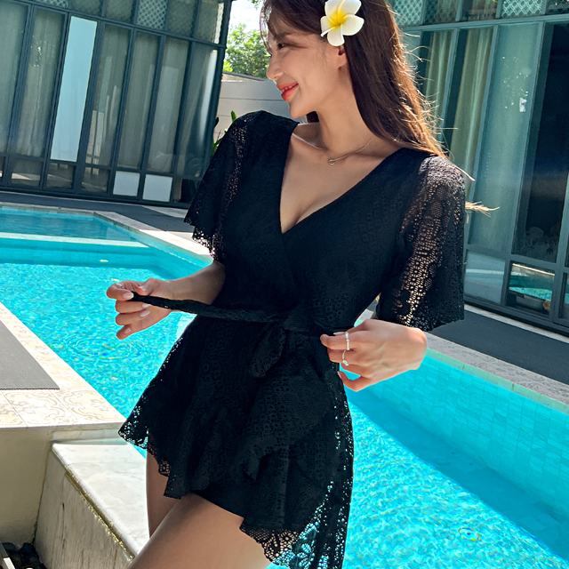 홀리 레이스 랩 원피스 수영복 - 상품 이미지