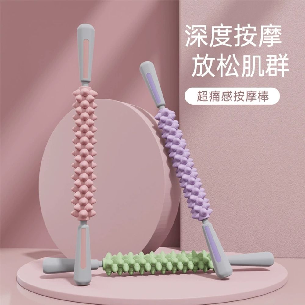 휴대용 스포츠 스트레칭 십자 돌기 경사 손잡이폼롤러 미니 B. 벚꽃 분말 4 휠 - 상세 이미지 3