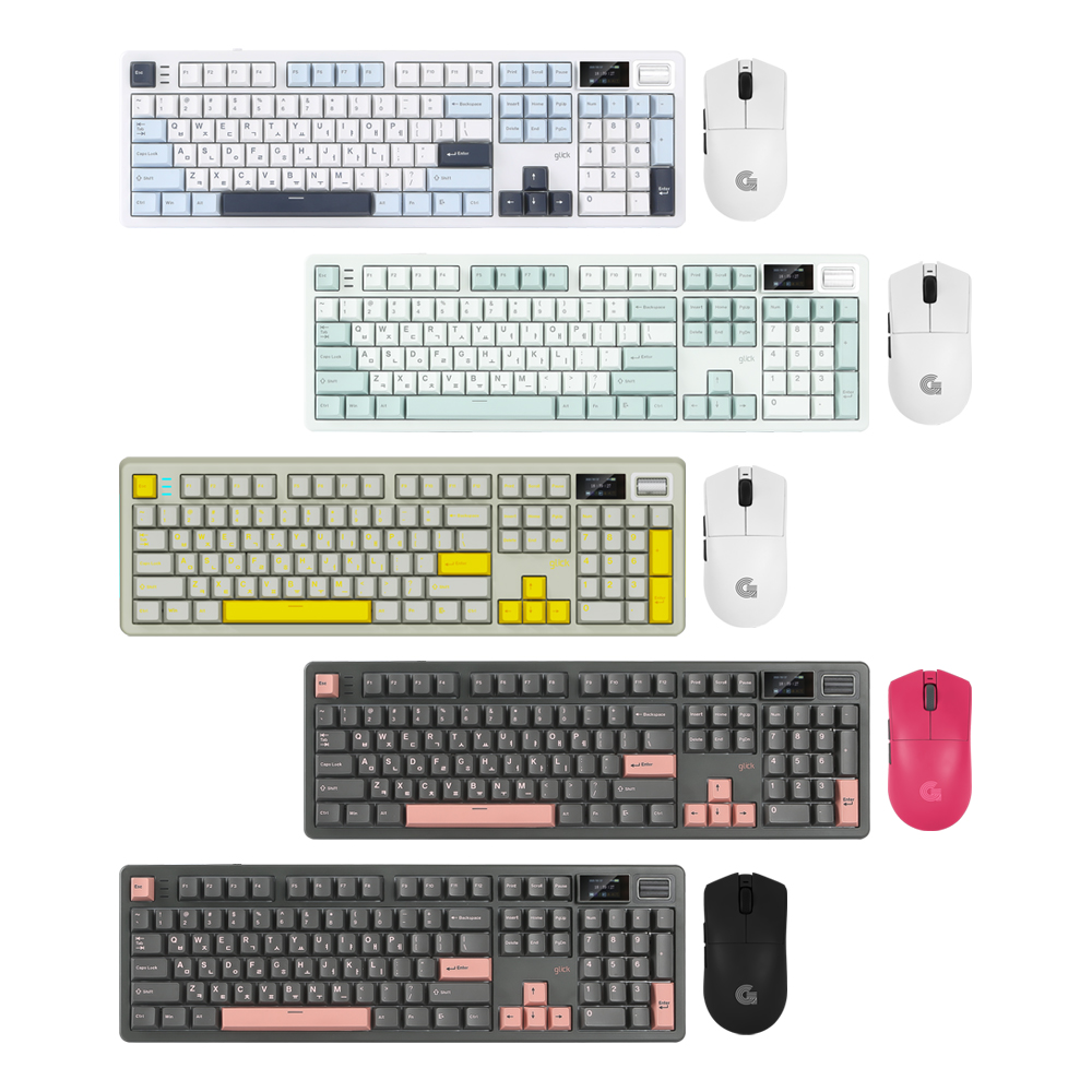 지클릭커 파도프로젝트 WMK800B 8K 매크로 풀윤활 무선 블루투스 기계식 키보드 마우스 세트 화이트마린RC1 - 상세 이미지 2