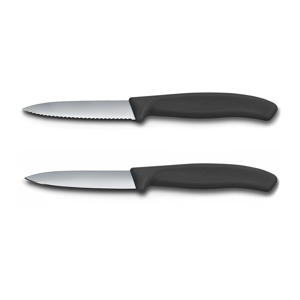 빅토리녹스 스위스 클래식 물결/일자 날 과도 2종 세트 8cm 블랙 6.7693.2 - 상품 이미지
