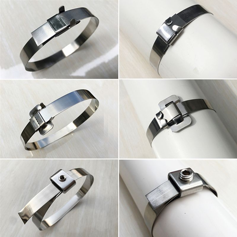 스텐 케이블타이 스트랩 버클 코일 투명 고정 철제 16x1.0mm 30m 304 스테인리스 - 상세 이미지 3