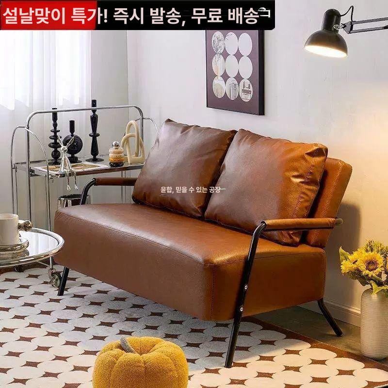 2인용미니쇼파 원룸 오피스텔 인테리어 소파 브라운 삼방면 면세 기술 65cm 1개 - 상세 이미지 2