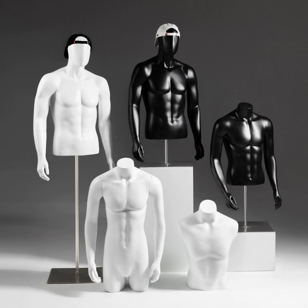 상반신 마네킹 3d 입체 누끼 촬영 촬영용 A. 백인 남성 모델 실버 스퀘어 플레이트 - 상세 이미지 2