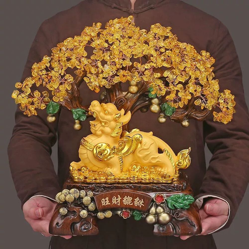 황금 돈 나무 포스터 현관 인테리어 세발 돈 A. 절묘한 선물 상자 말에 대한 말 작은 트 이미지 6