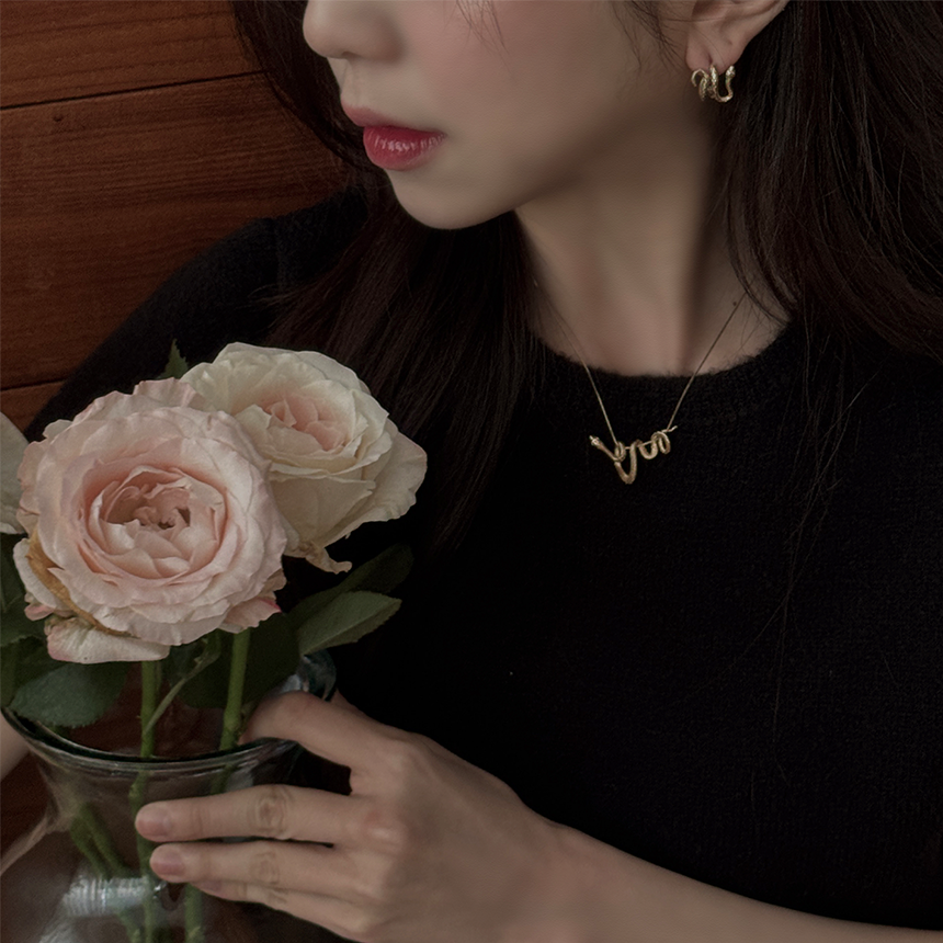 찰랑시 랩다이아 스네이크 뱀 목걸이 14k 18k 연예인 착용 - 상세 이미지 4