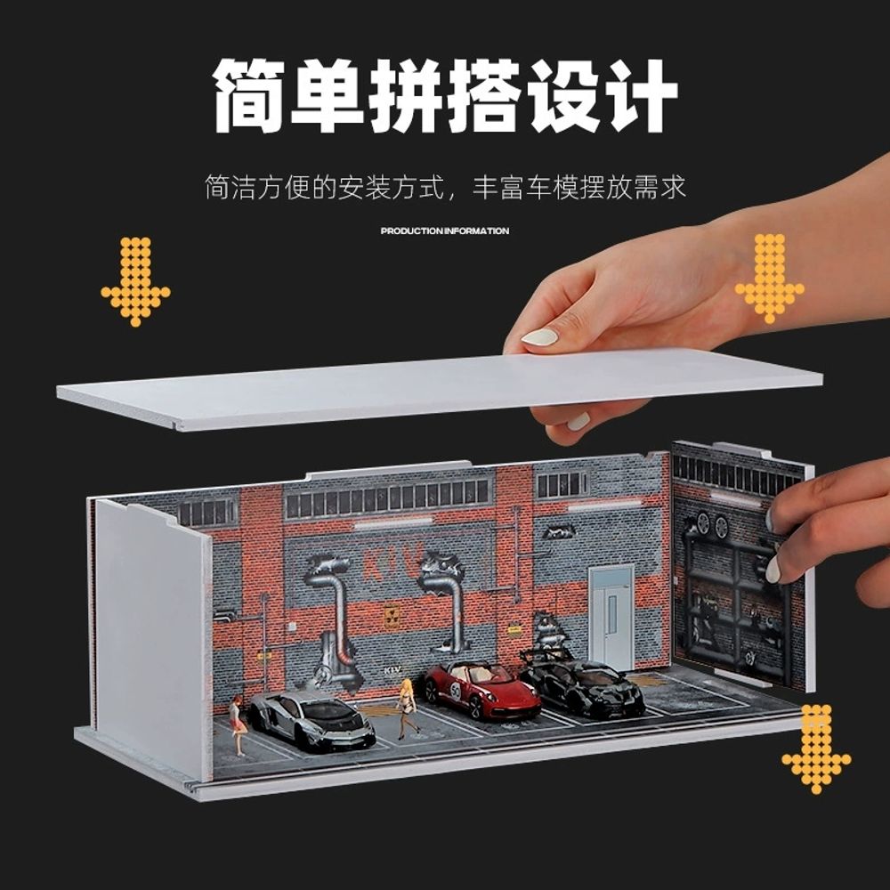 1:24 주차장 다이캐스트 모형 피규어 키덜트 장식장 A. 차고 장면 5번 차고조명 포함 - 상세 이미지 4