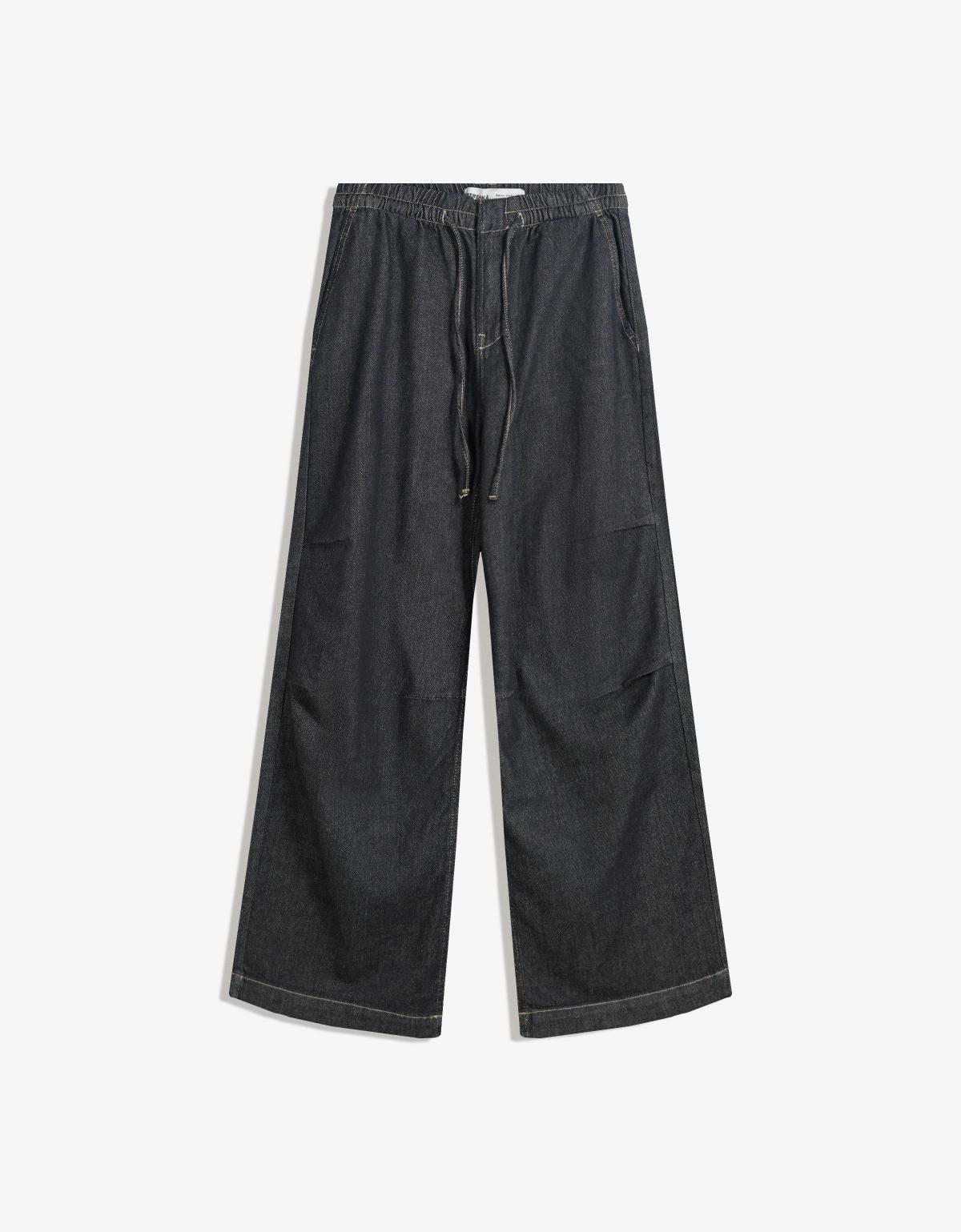 버쉬카 와이드핏 데님 플리스 와이드 청바지 5034/335 NAVY - 상세 이미지 2
