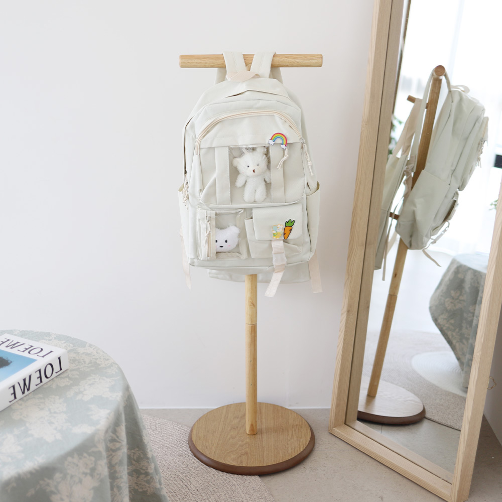 [덕하우스] 원목 가방 책가방 핸드백 걸이 로우 스탠드 행거 행어 다용도 거치대