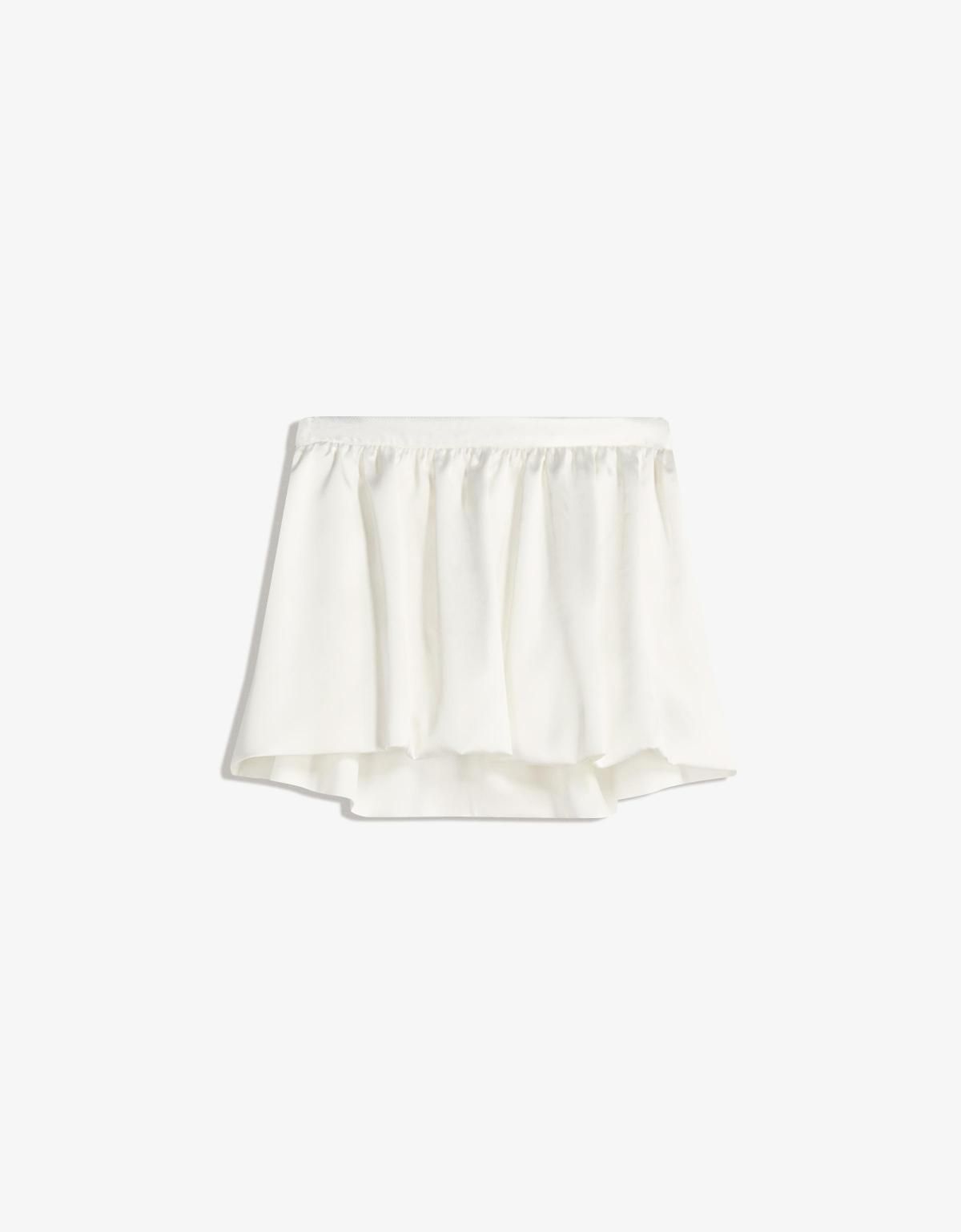 버쉬카 화이트 러플 새틴 미니 스커트 1048/692 CREAM - 상세 이미지 4