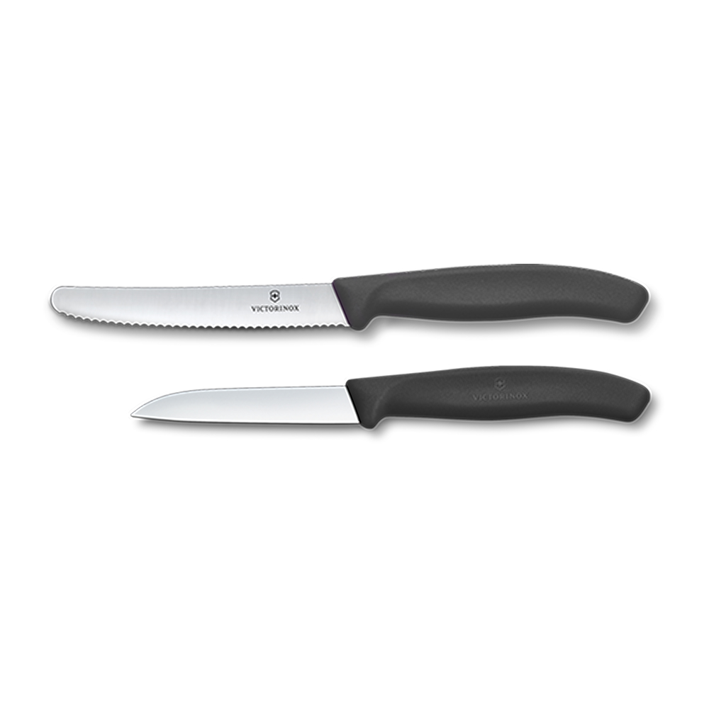 빅토리녹스 스위스 클래식 물결/일자 날 과도 2종 세트 8/11cm 블랙 6.7113.2 - 상품 이미지
