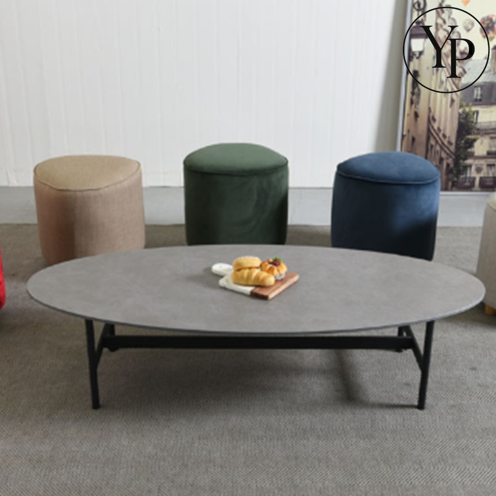 세라믹 타원형 거실 테이블 인테리어 거실 침실 좌식 북유럽풍 엔틱 식탁 탁자