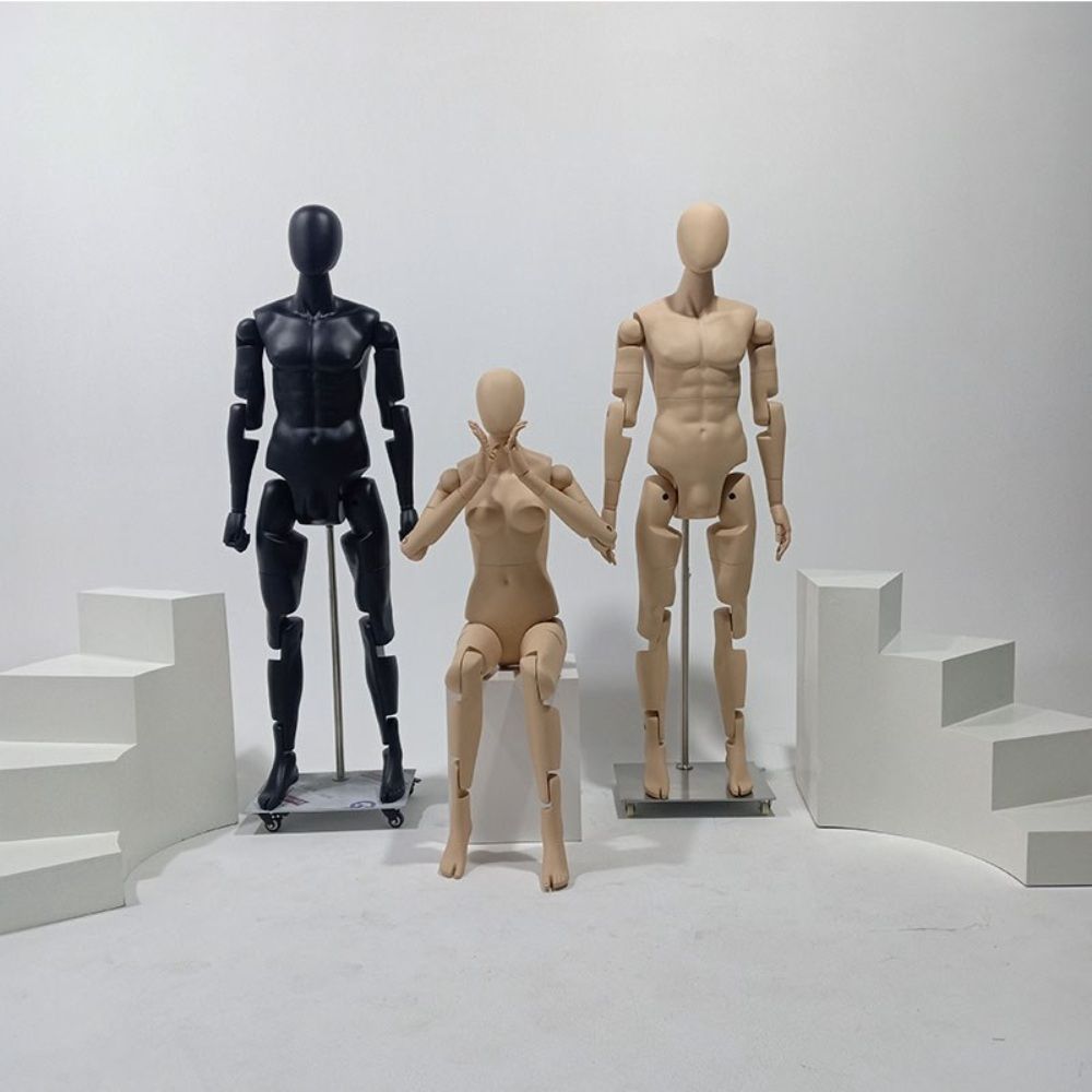 구체관절마네킹 전신 남녀 흰색 팔다리 도르래베이스 남성 A. 새로운 남성 모델 스킨 톤 - 상품 이미지