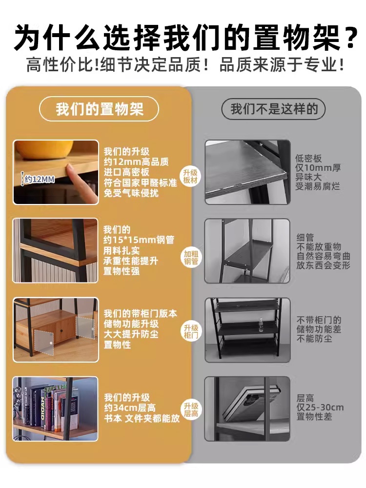 매장 진열대 다용도 디스플레이 신발 선반 마트 거치대 백화점 상품 매대 황배나무 3단 60CM 1개 - 상세 이미지 2