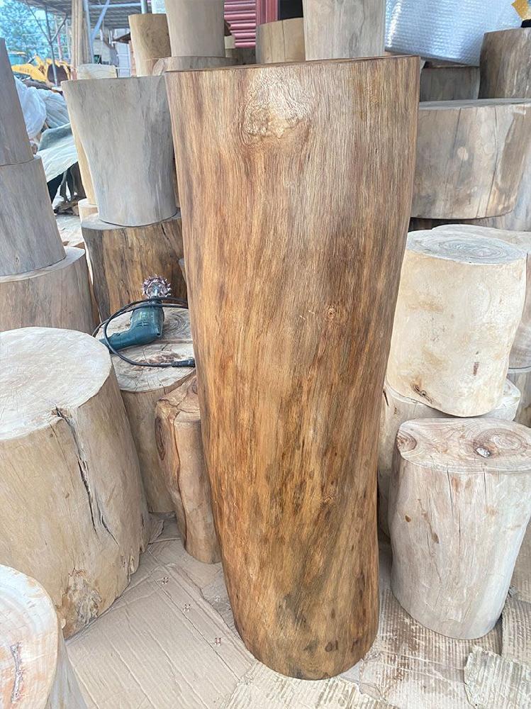 원목 스툴 통나무 녹나무 디자인 의자 나이테 인테리어 높이 약 40cm 직경 35-39CM - 상세 이미지 3