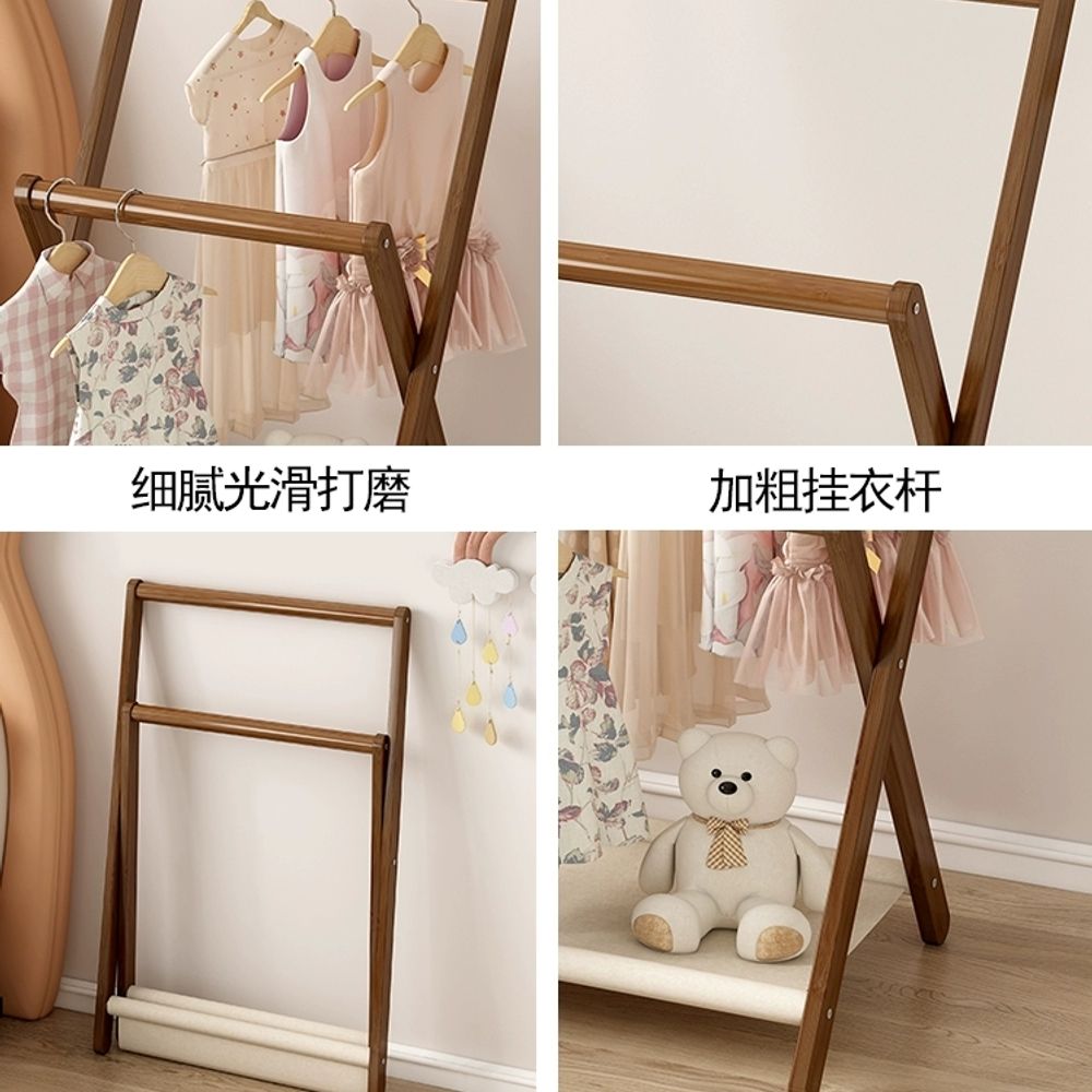 원목수건걸이 욕실 스탠드 타올 수납 타월 화장실 A. 다기능 옷걸이 50cm 길이 브라운 이미지 6