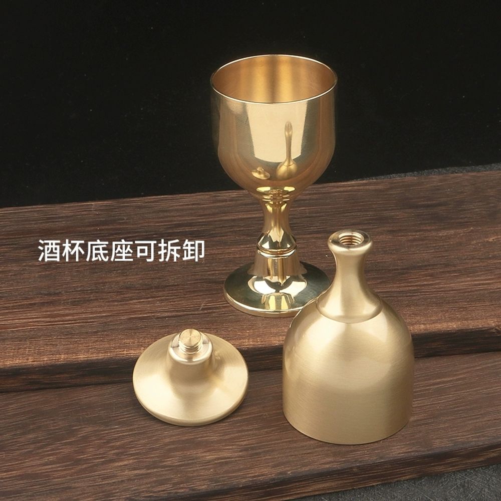 와인 소주 황동잔 감성 동동주 선물 황동 순동 술잔 엔틱 A. 큰 황동 잔 하나 - 상세 이미지 3