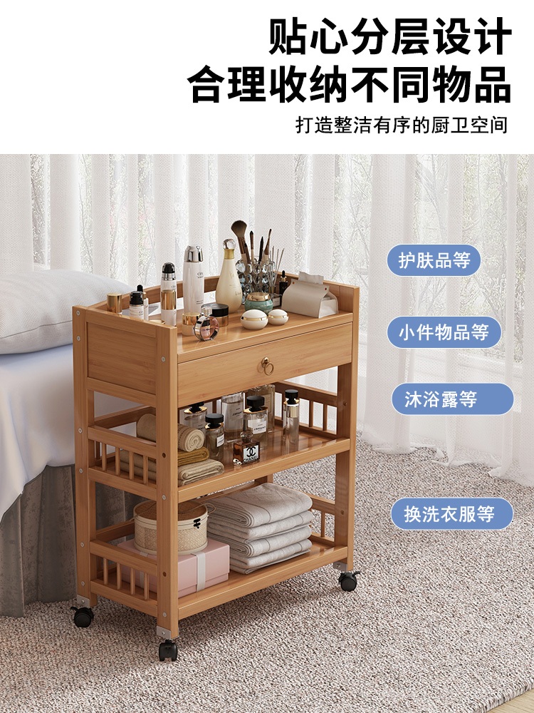 원목 트롤리 미용실 엔틱 카트 트레이 월넛 츄레이 이동식 우드 웨건 거실 울타리 브라운 3단 50 1개 - 상세 이미지 5